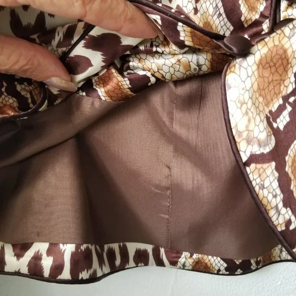 Cache Luxe Asian Animal Print Silk Jacket sz 8 New $258